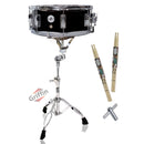 GRIFFIN Snare Drum Kit with Snare Stand, 2 Pairs of Drum Sticks & Drum Key | Wood Shell Drum Set, Maple Sticks, Chrome Holder Acoustic Marching Percussion Musical Instrument Practice Package