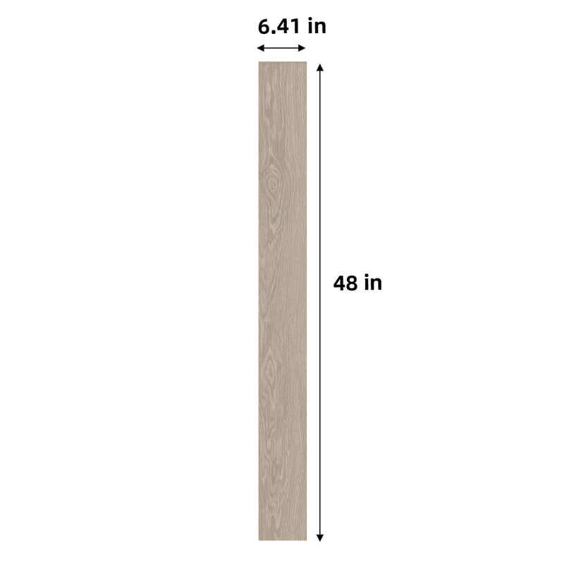 Navigation Silver Sand Oak 12mm 6.41"x47.63" Uniclic HDF AC4 Waterproof Laminate Wood Flooring - Dekorman Collection measurement view