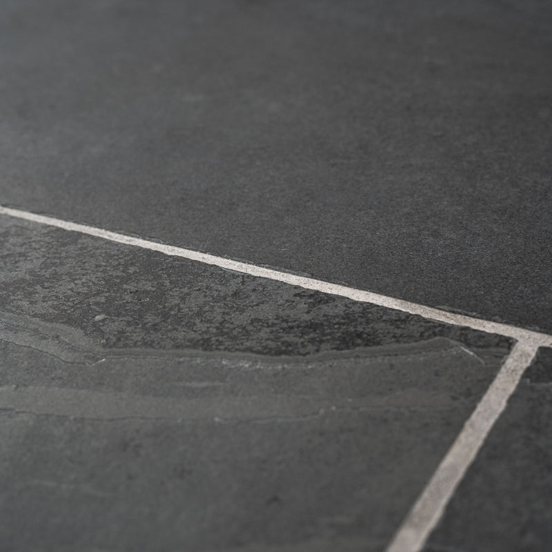 Montauk black 18 in x 36 in gauged slate floor and wall tile SMONBLK1836G product shot closeup view