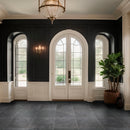 Montauk black 24 in x 24 in gauged slate floor and wall tile SMONBLK2424G product shot door view
