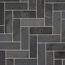 Montauk black 12 in x 12 in gauged slate floor and wall tile SMONBLK1212G top view