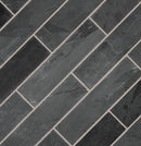 Montauk black 12 in x 12 in gauged slate floor and wall tile SMONBLK1212G product shot angle view