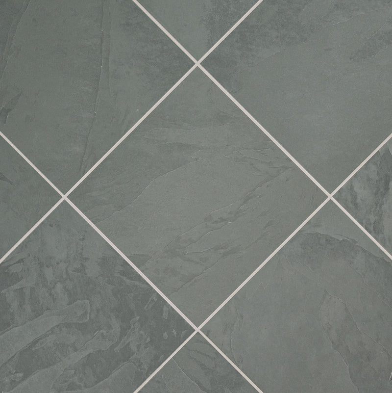 Montauk blue 16 x 16 gauged slate floor and wall tile SMONBLU1616G product shot profile view