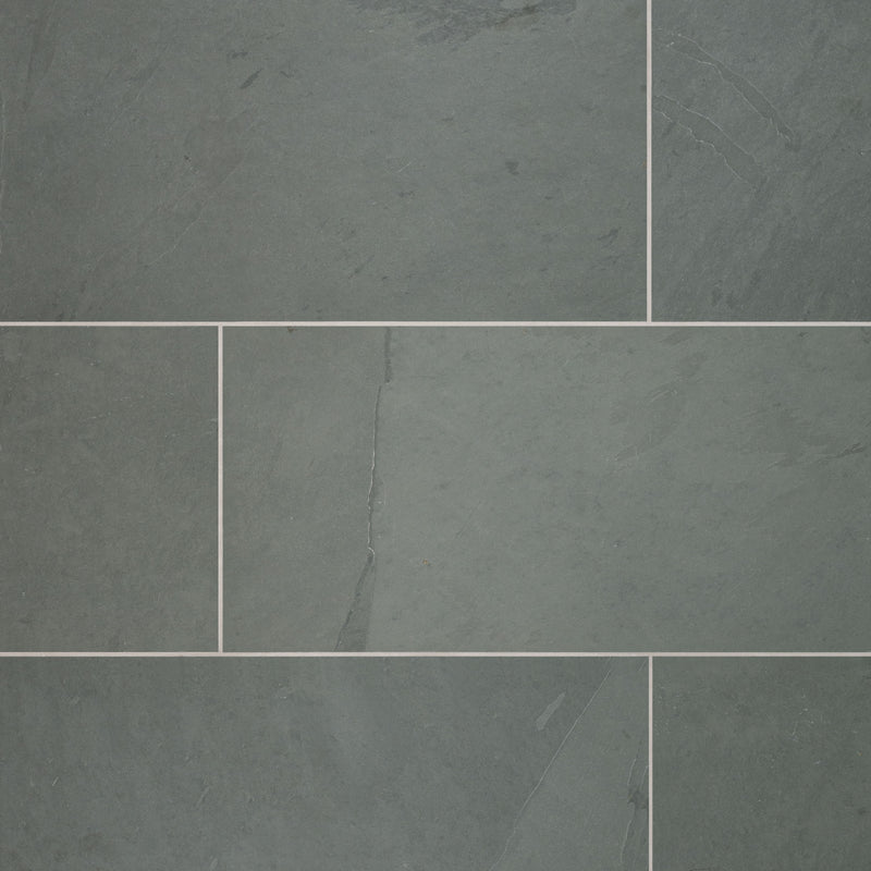 Montauk blue 18 x 36 gauged slate floor and wall tile SMONBLU1836G product shot tile angle view