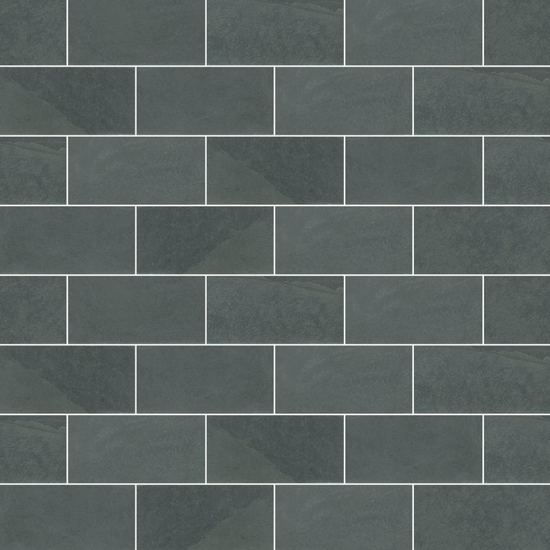 Montauk blue 3 in x 6 in gauged slate floor and wall tile SMONBLU36G product shot tile wall view