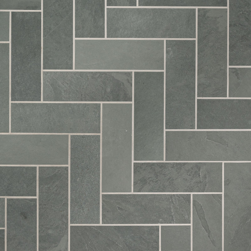 Montauk blue 4 in x 12 in gauged slate floor and wall tile SMONBLU412G product shot tile profile view