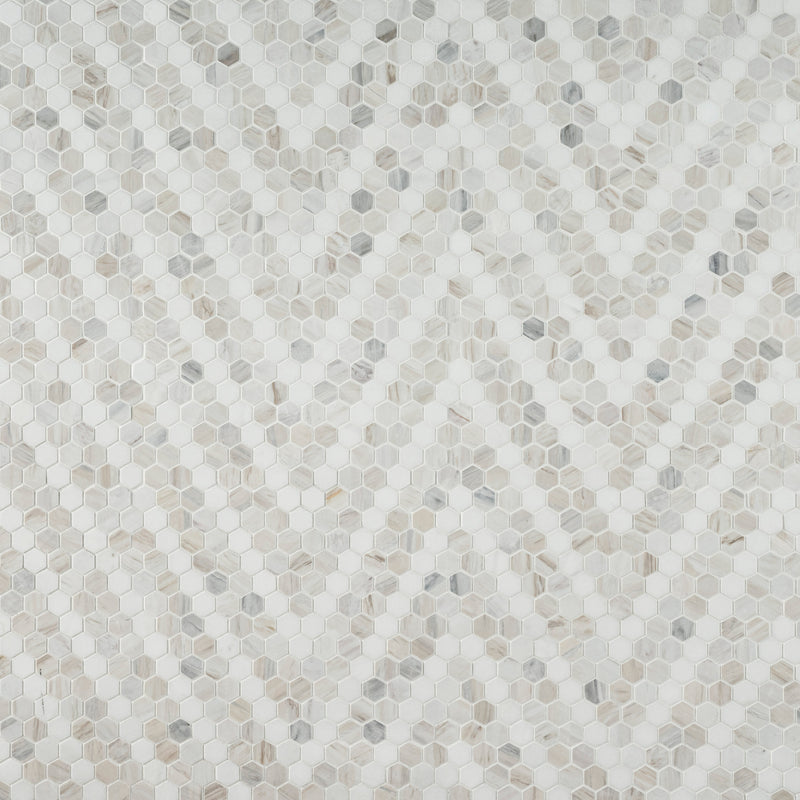 Angora Sazi 10.94"x13.74" Polished Marble Mosaic Floor and Wall Tile - MSI Collection angle view