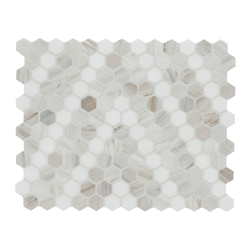 Angora Sazi 10.94"x13.74" Polished Marble Mosaic Floor and Wall Tile - MSI Collection tile view