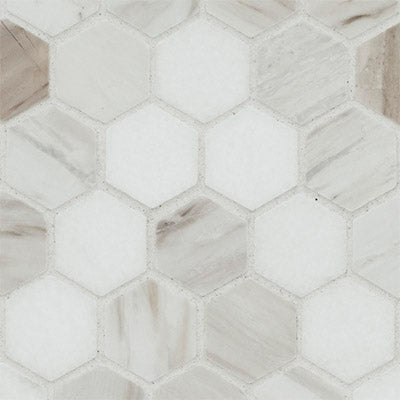 Angora Sazi 10.94"x13.74" Polished Marble Mosaic Floor and Wall Tile - MSI Collection closeup view