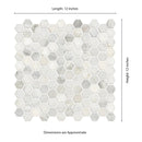 Arabescato Carrara Hexagon 11.1" x 11.5" Honed Marble Mesh-Mounted Mosaic Tile Hexagon- MSI Collection