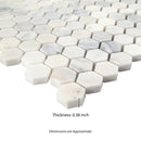 Arabescato Carrara Hexagon 11.1" x 11.5" Honed Marble Mesh-Mounted Mosaic Tile Hexagon- MSI Collection