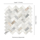 Arabescato Venato White 1"x2" Herringbone Honed Marble Mesh Mounted Mosaic Tile - MSI Collection