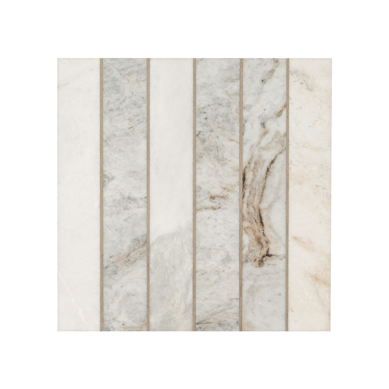 Arabescato Venato White 12"x12" Stacked Honed Marble Mosaic Floor And Wall Tile - MSI Collection tile view