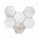 Arabescato Venato White Hexagon 10"x13" Honed Marble Mosaic Floor and Wall Tile - MSI Collection