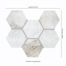 Arabescato Venato White Hexagon 10"x13" Honed Marble Mosaic Floor and Wall Tile - MSI Collection