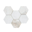 Arabescato Venato White Hexagon 10"x13" Honed Marble Mosaic Floor and Wall Tile - MSI Collection