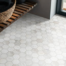 Arabescato Venato White Hexagon 10"x13" Honed Marble Mosaic Floor and Wall Tile - MSI Collection