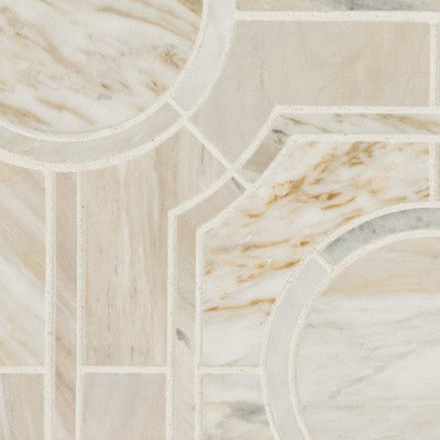Athena Gold 10"x10" Regency Polished Marble Mosaic Floor And Wall Tile - MSI Collection profile view 2
