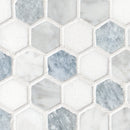 Azula Hexagon 11.61" x 11.81" Polished Marble Mesh-Mounted Mosaic Tile 1" Hexagon-MSI Collection