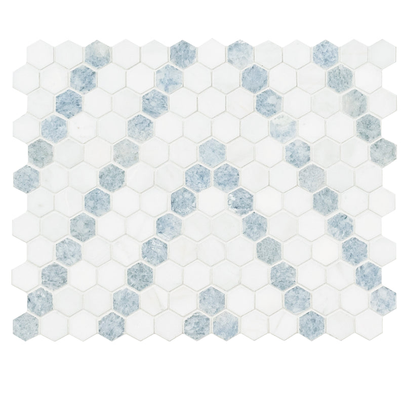 Azula Sazi 14"x11" Polished Marble Mosaic Floor And Wall Tile - MSI Collection wall view 2