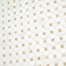 Bianco Dolomite Crema Dotty 12.88" x 12.88" Polished Marble Mesh-Mounted Mosaic Tile Pattern-MSI Collection
