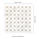 Bianco Dolomite Crema Dotty 12.88" x 12.88" Polished Marble Mesh-Mounted Mosaic Tile Pattern-MSI Collection