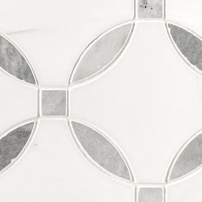 Bianco Dolomite Lola 10.25"x10.25" Polished Marble Mosaic Floor and Wall Tile - MSI Collection edge view 2