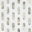 Bianco Dolomite Moderno 12"x12" Polished Marble Mosaic Floor and Wall Tile - MSI Collection