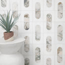 Bianco Dolomite Moderno 12"x12" Polished Marble Mosaic Floor and Wall Tile - MSI Collection