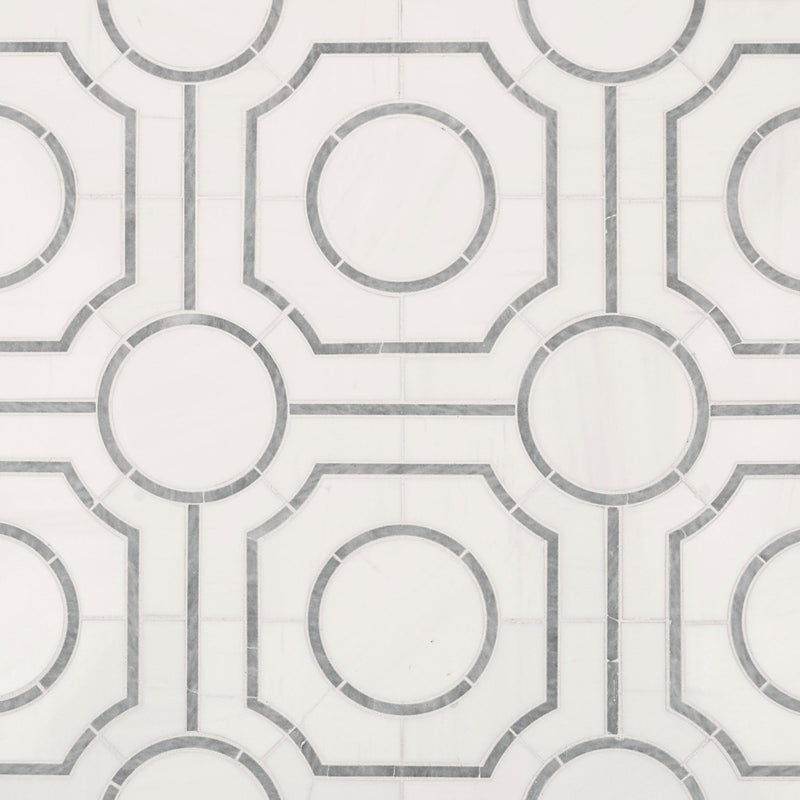 Bianco Dolomite 10"x10" Regency Polished Marble Mosaic Floor And Wall Tile - MSI Collection wall view