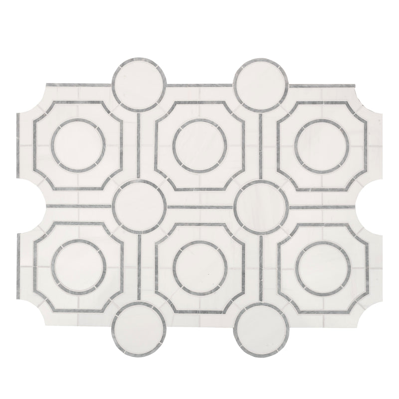 Bianco Dolomite 10"x10" Regency Polished Marble Mosaic Floor And Wall Tile - MSI Collection wall view 2