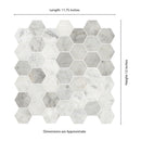 Carrara White Hexagon 11.75"x12" Honed Marble Mesh-Mounted Mosaic Tile 2" Hexagon-MSI Collection