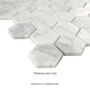 Carrara White Hexagon 11.75"x12" Honed Marble Mesh-Mounted Mosaic Tile 2" Hexagon-MSI Collection