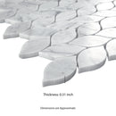 Carrara White Blanco Pattern 12"x12" Honed Marble Mesh-Mounted Mosaic Tile- MSI Collection
