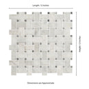 Carrara White Basketweave Pattern 12"x12" Honed Marble Mesh-Mounted Mosaic Tile- MSI Collection