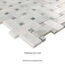 Carrara White Basketweave Pattern 12"x12" Honed Marble Mesh-Mounted Mosaic Tile- MSI Collection