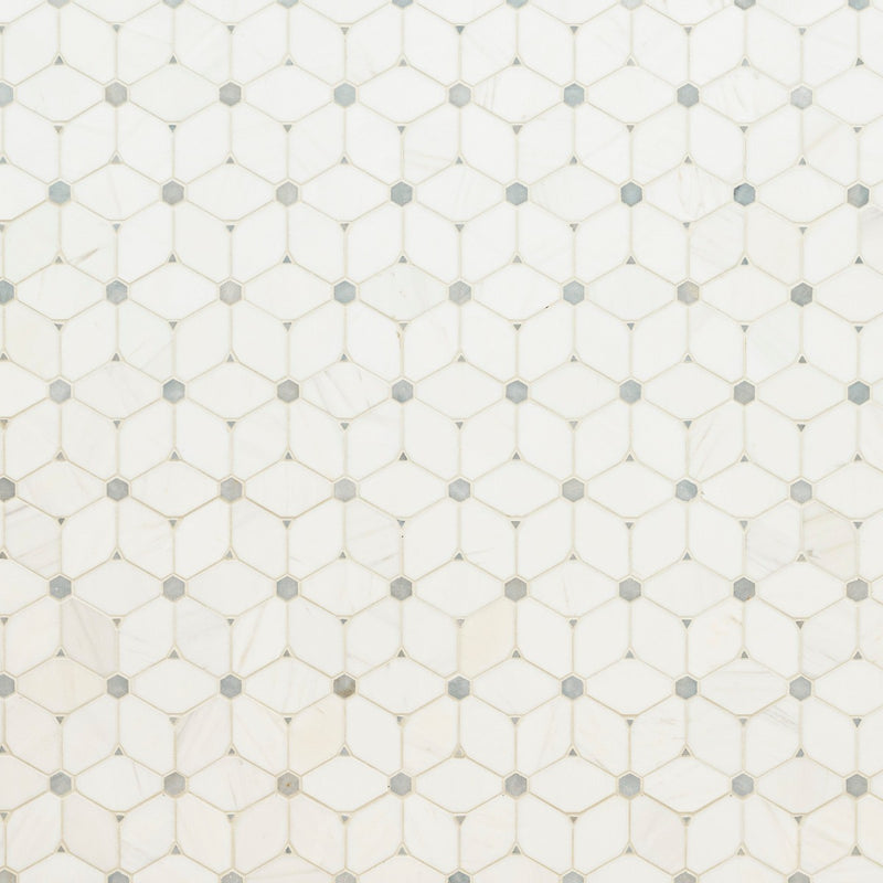 Cecily Grigio 10.83"x12.60" Polished Marble Mesh Mounted Mosaic Tile - MSI Collection product shot tile view 3