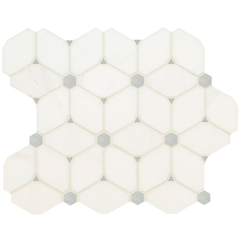 Cecily Grigio 10.83"x12.60" Polished Marble Mesh Mounted Mosaic Tile - MSI Collection product shot tile view