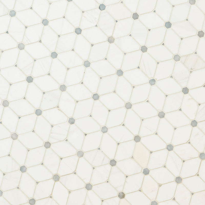 Cecily Grigio 10.83"x12.60" Polished Marble Mesh Mounted Mosaic Tile - MSI Collection product shot tile view 4