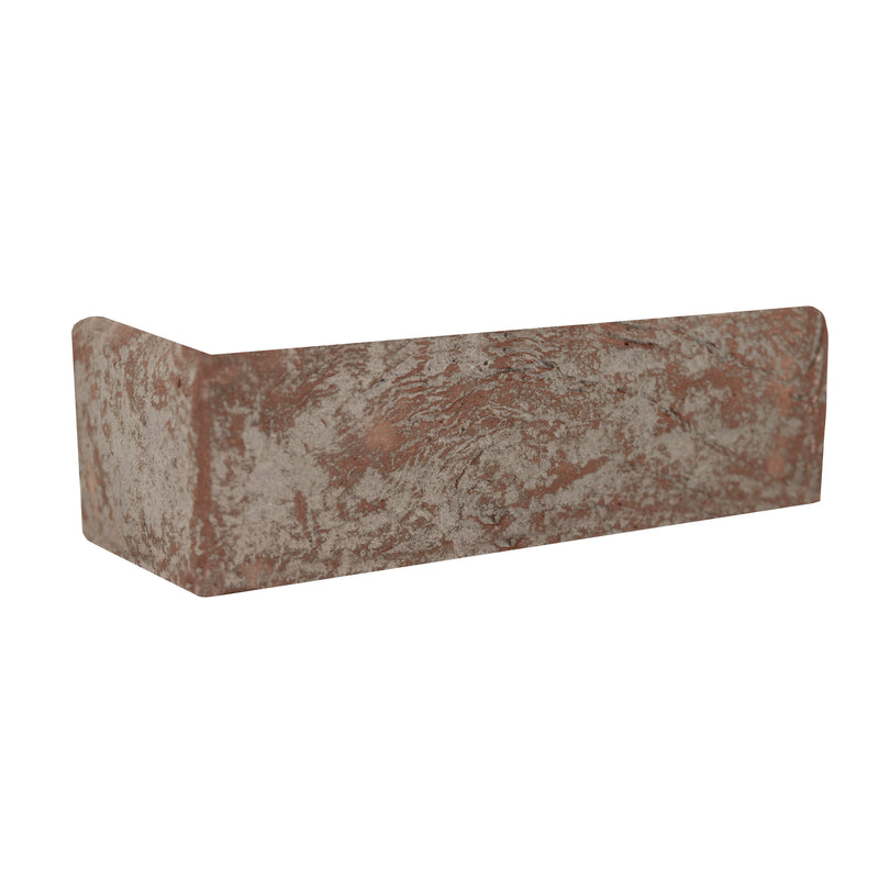Noble Red 2.25"x10.75" Tumbled Clay Brick Look Corner Wall Tile - MSI Collection product shot corner view 2