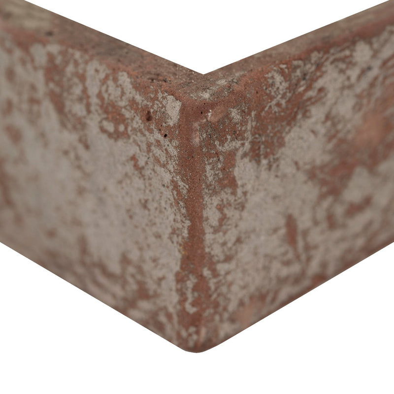 Noble Red 2.25"x10.75" Tumbled Clay Brick Look Corner Wall Tile - MSI Collection product shot corner view