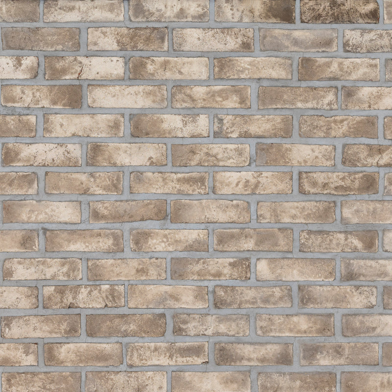 Doverton Gray 2.64 in. x 7.89 in. Clay Brick  Tile product shot wall view