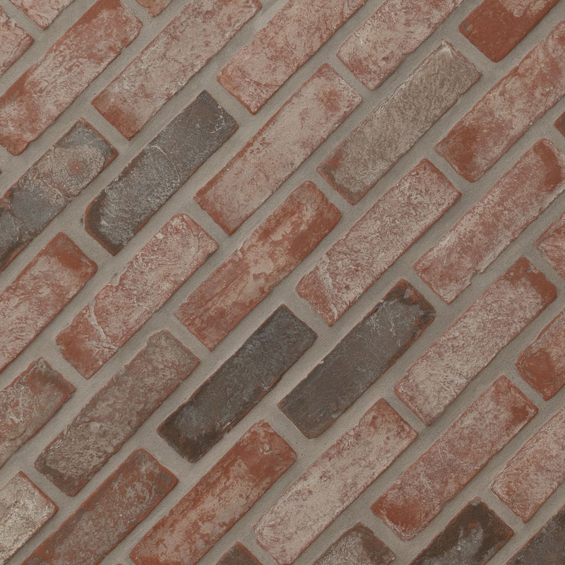 Noble Red 2.64"x7.89" Clay Brick Tile - MSI Collection product shot angle view