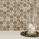 Driftwood hexagon 11.02 in x 12.75 in glass meshmounted mosaic tile SMOT-GLSIL-DRIFT6MM kitchen utensils view 3