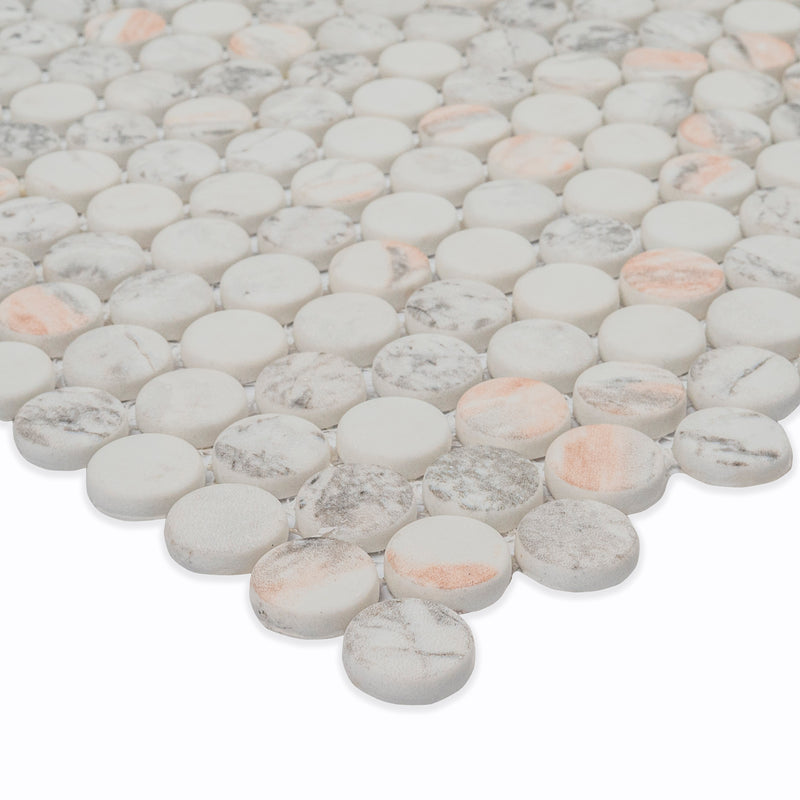 Briar Rosa Pennyround 12"x12" Matte Glass Floor and Wall Tile - MSI Collection