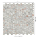 Briar Rosa Pennyround 12"x12" Matte Glass Floor and Wall Tile - MSI Collection