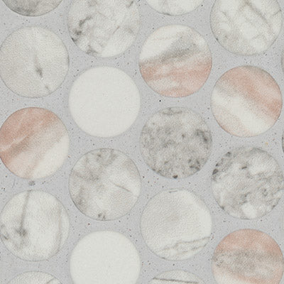 Briar Rosa Pennyround 12"x12" Matte Glass Floor and Wall Tile - MSI Collection