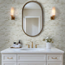 Ivory Amber Beveled Subway 11.81"x11.81" Glass Mesh-Mounted Mosaic Tile Pattern- MSI Collection