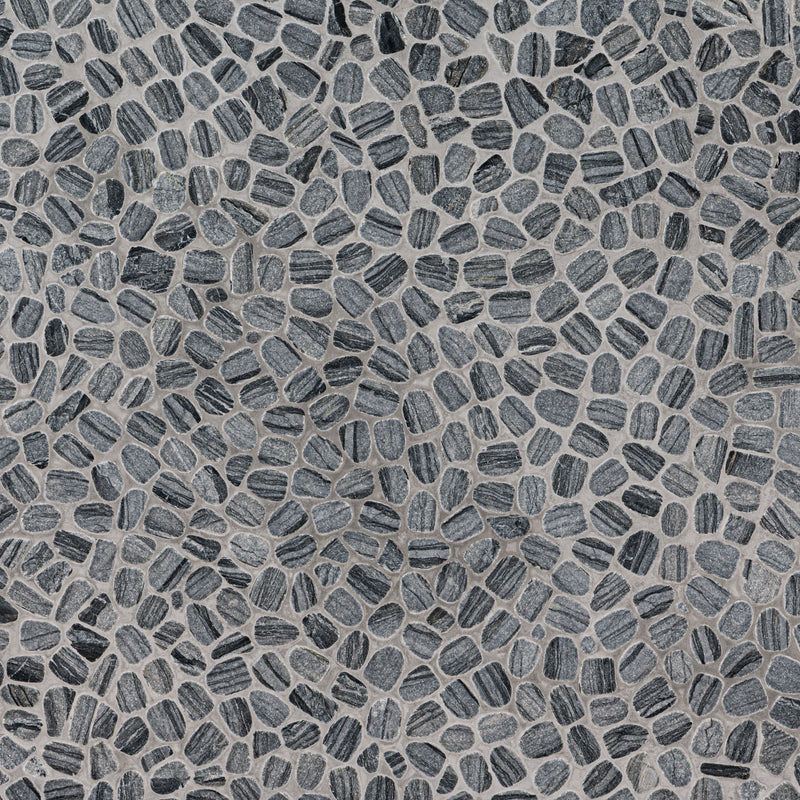 Henley Pebble 12"x12" Tumbled Marble Mosaic Floor and Wall tile - MSI Collection kitchen with wall view