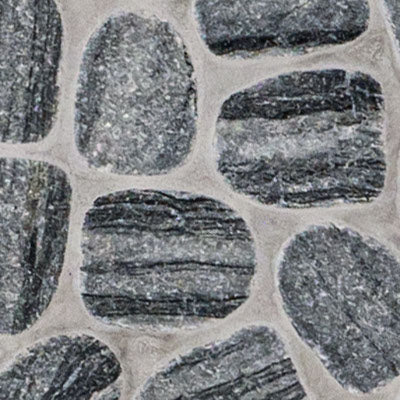 Henley Pebble 12"x12" Tumbled Marble Mosaic Floor and Wall tile - MSI Collection closeup  view